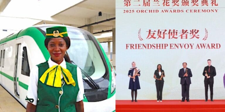 Nigeria’s first female train driver, Fatimah Abiola, receives China’s Orchid award